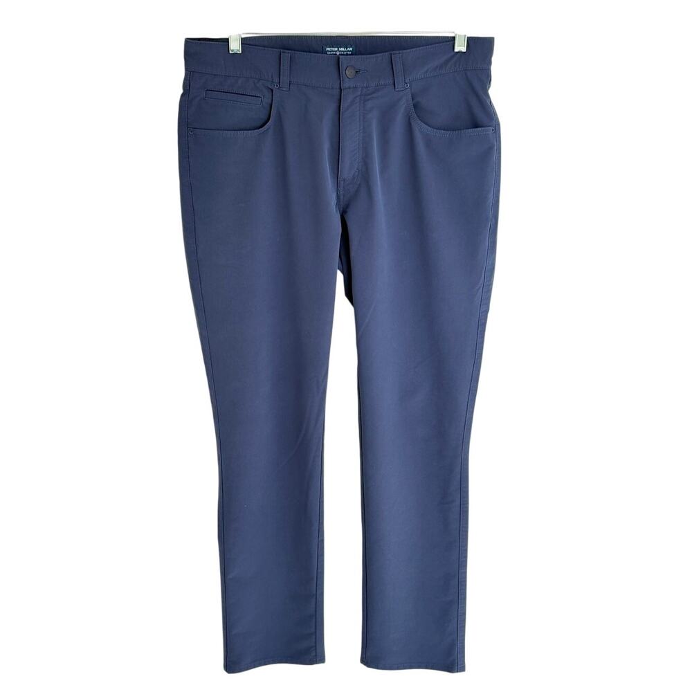 Peter Millar Crown Crafted Performance 5 Pocket Pants 35x30 Navy - Picture 1 of 8